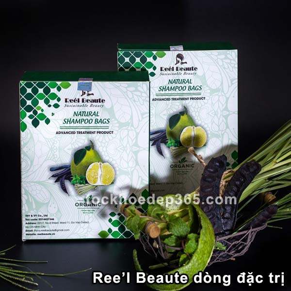 túi lọc gội đầu thiên nhiên reel beaute dòng đặc trị cho tóc hư tổn